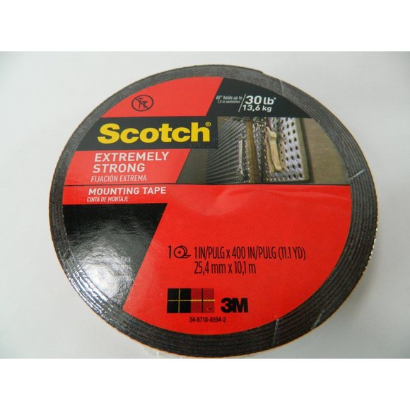 Scotch Extremely Strong Large Mounting Tape Adhesives 1-Inch X 400-Inch, 2 Pack - Picture 3 of 11